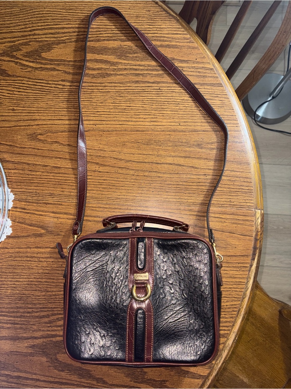 Carryland Leather Crossbody Bag in Black and Brown